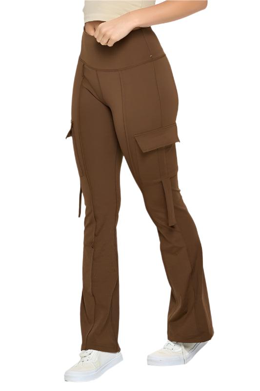 Cargo Leggings Flared Woman, Cargo Flared Leggings Women