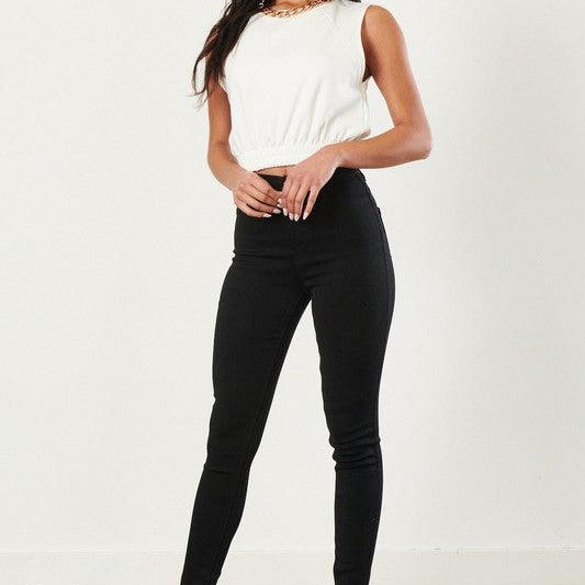 Women's Jeans High Waisted Skinny Jean in Black