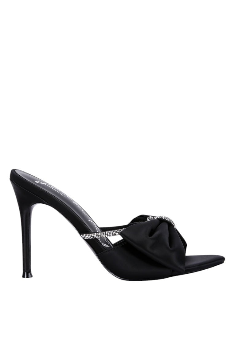 High Tea Rhinestone Bow Embellished Stiletto Sandals