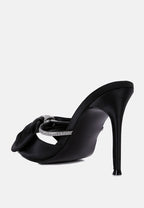 High Tea Rhinestone Bow Embellished Stiletto Sandals