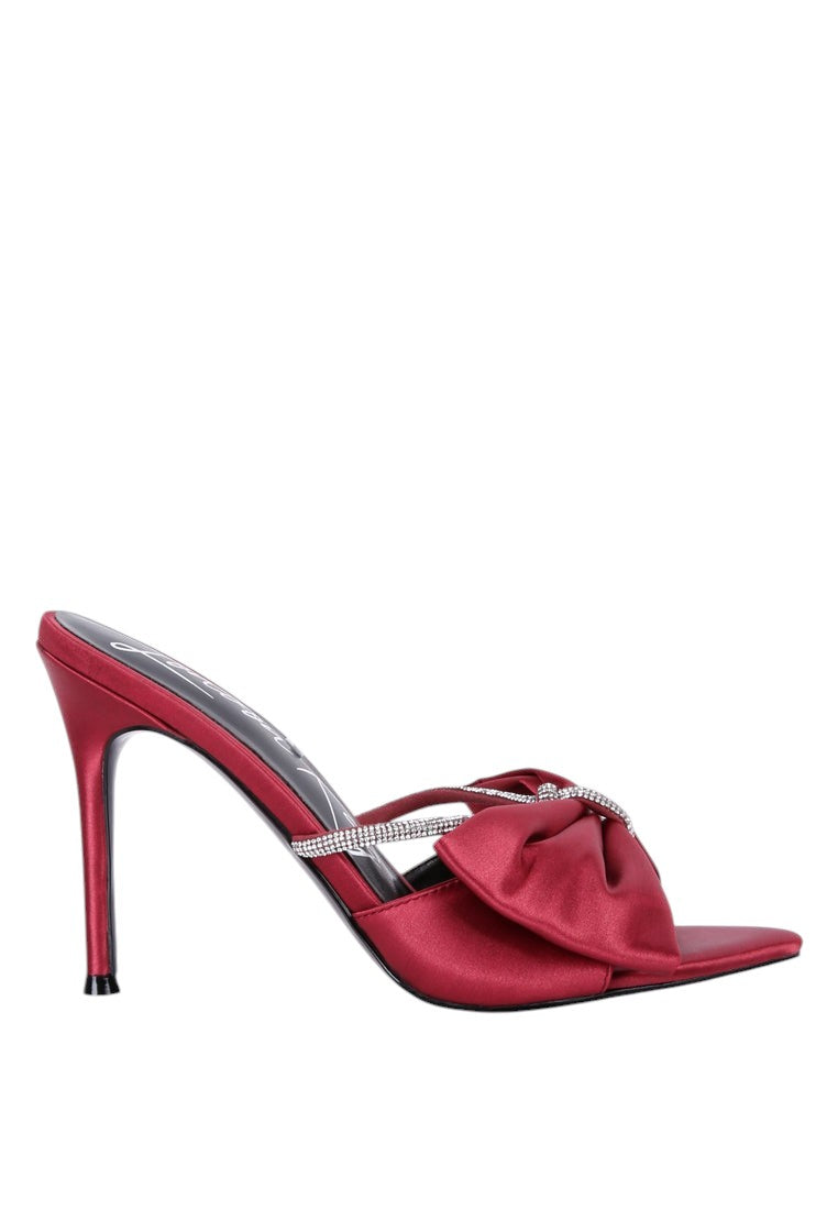 High Tea Rhinestone Bow Embellished Stiletto Sandals