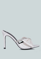 High Tea Rhinestone Bow Embellished Stiletto Sandals