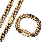 Hip hop stainless steel bracelet for men in gold, perfect for adding flair to any outfit