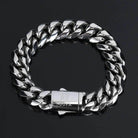 Hip hop stainless steel bracelet for men featuring a bold chain design and durable clasp