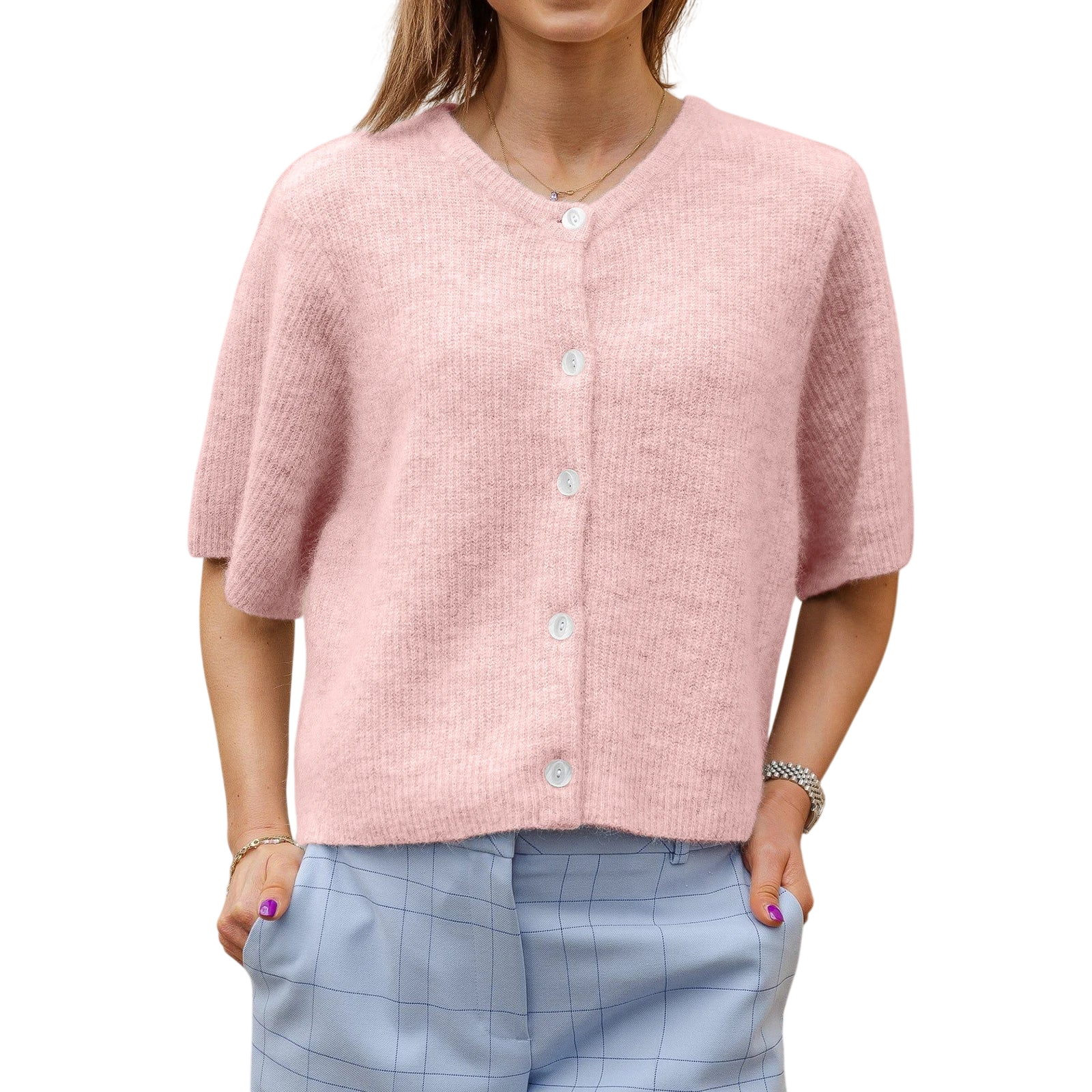 Women's Crop Top and Chunky Cardigan Set