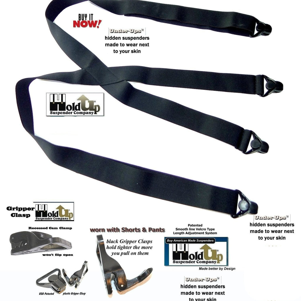black Gripper Clasp suspenders made for comfort and hidden wear