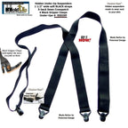 Men's black suspenders, soft straps with Gripper Clasps for a secure fit
