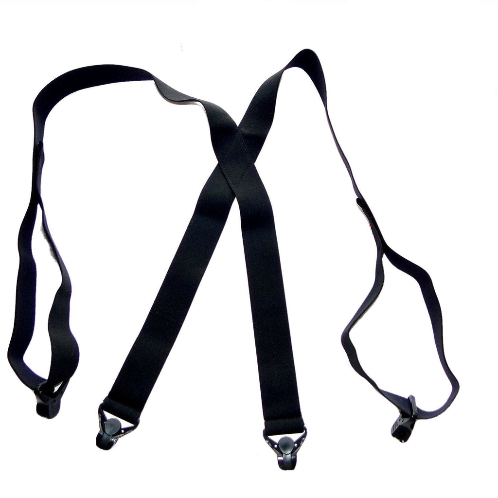 Men's black Holdup suspenders, adjustable fabric for comfort