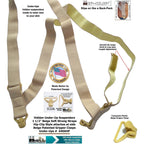 Beige Holdup Under-Up suspenders with strong straps for hidden wear