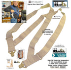 Beige Holdup suspenders with gripper clasps, perfect for hidden support