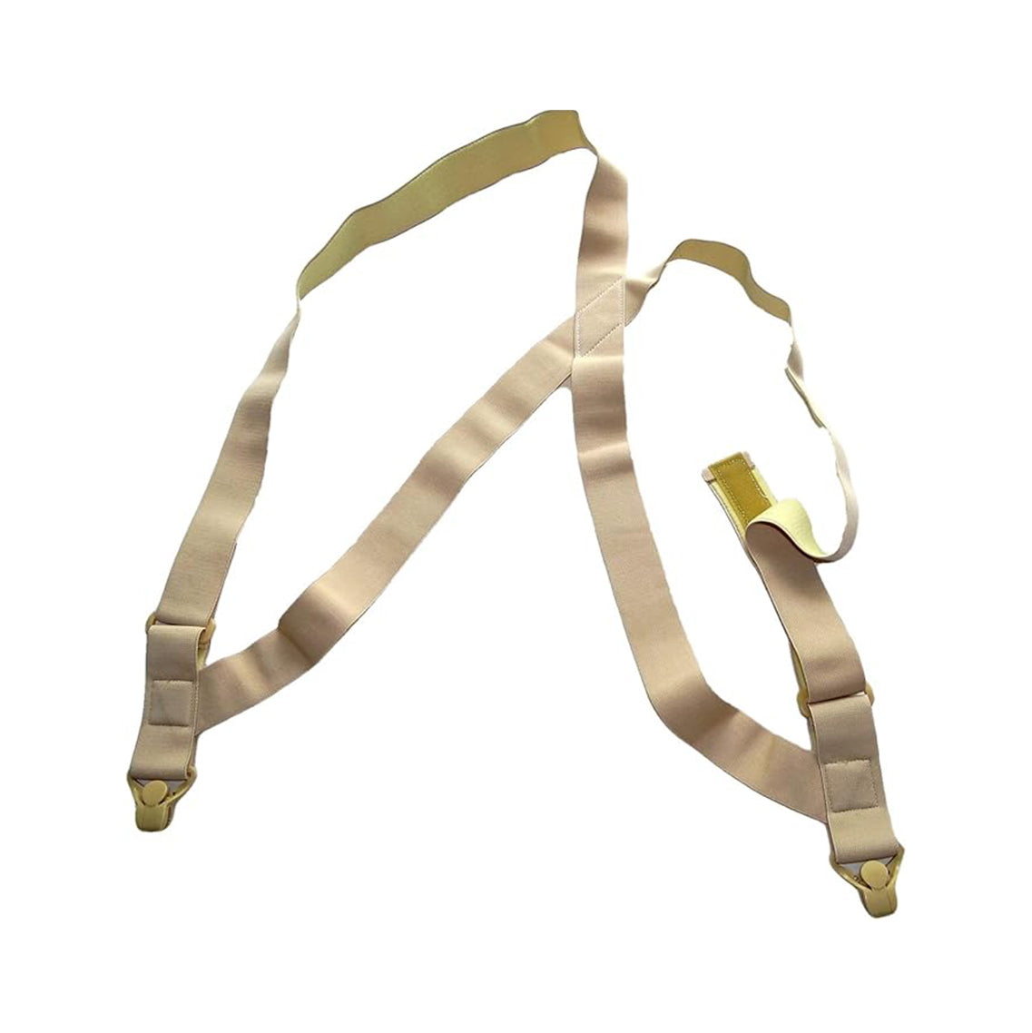 Men's beige suspenders, adjustable fabric, great for formal wear
