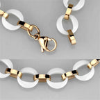 VacationGrabs Women's Bracelet with White Links and Gold Accents, perfect as holiday jewelry gifts for her
