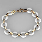 VacationGrabs Women's Bracelet with White Links and Gold Accents, perfect holiday jewelry gifts for her
