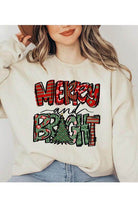 Color Bear holiday themed sweatshirt with a Merry and Bright graphic design for festive occasions