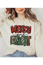 Color Bear holiday themed sweatshirt with a Merry and Bright graphic design for festive occasions