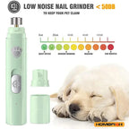 Electric dog nail grinder, green, low noise for safe grooming