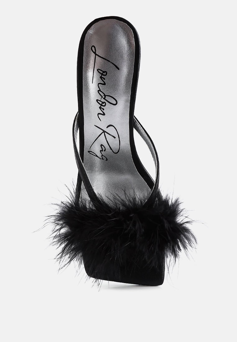 Honeybear Feather Detail Slip-On Sandals
