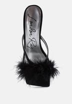 Honeybear Feather Detail Slip-On Sandals