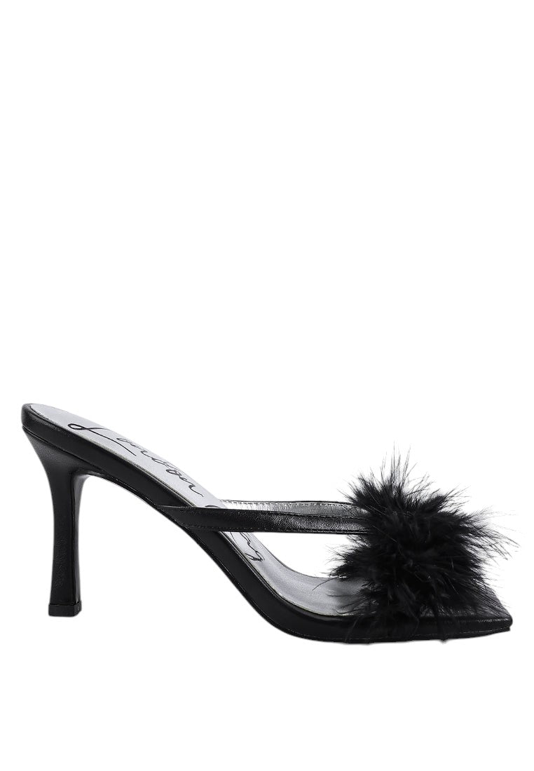 Honeybear Feather Detail Slip-On Sandals