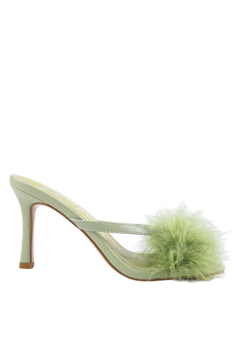 Honeybear Feather Detail Slip-On Sandals