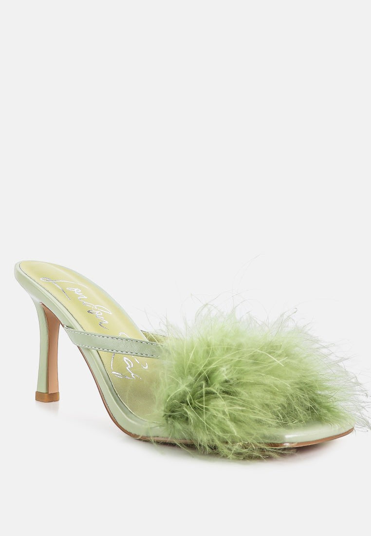 Honeybear Feather Detail Slip-On Sandals