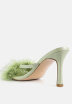 Honeybear Feather Detail Slip-On Sandals