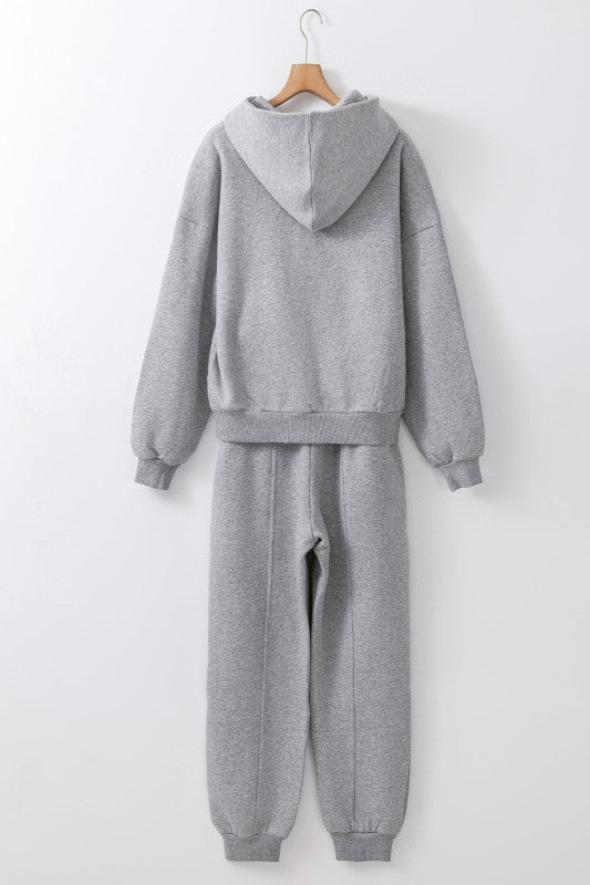 Women's gray hoodie essential, soft material for casual wear