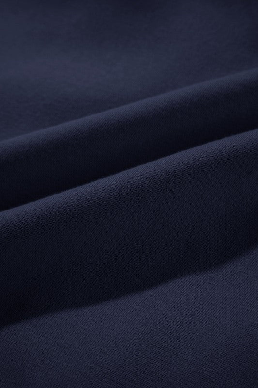 Women's navy hoodie essential, soft cotton blend for casual wear