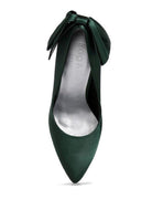 Women's Shoes - Heels Hornet Green Satin Stiletto Pump Sandals