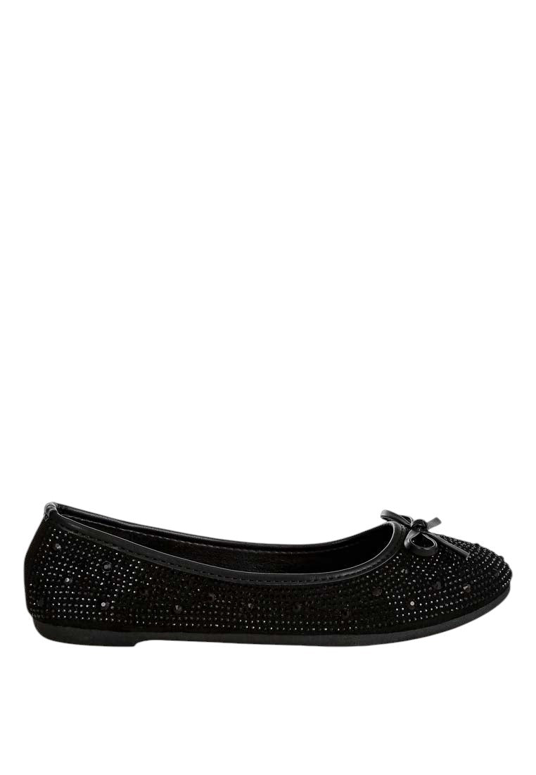 Hosana Rhinestones And Stud Embellished Ballet Flats