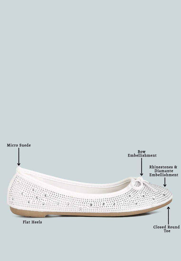 Ballerines ornées de clous et de strass Hosana