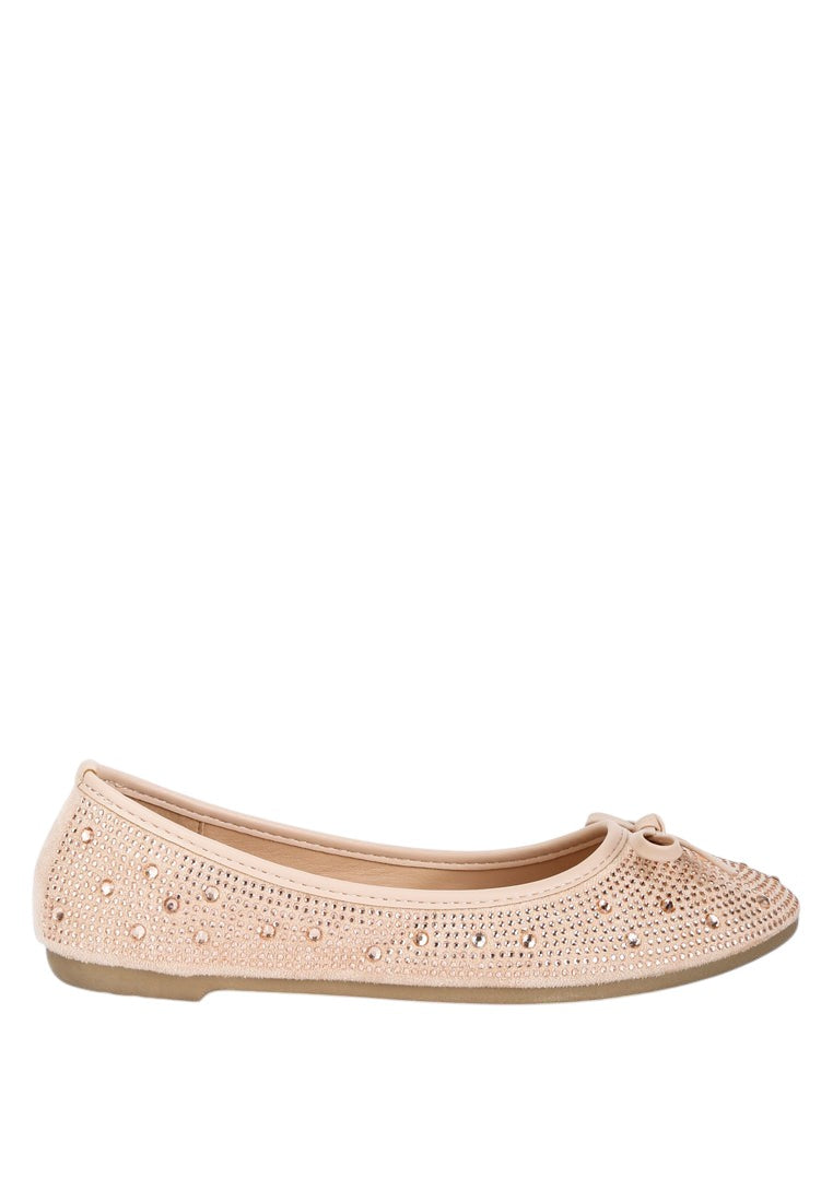 Hosana Rhinestones And Stud Embellished Ballet Flats