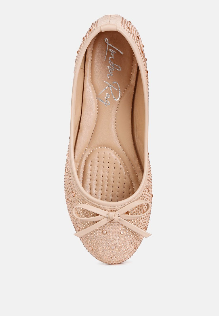 Ballerines ornées de clous et de strass Hosana