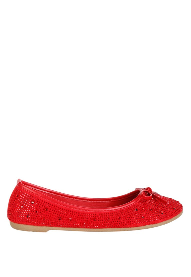 Hosana Rhinestones And Stud Embellished Ballet Flats
