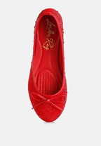 Ballerines ornées de clous et de strass Hosana