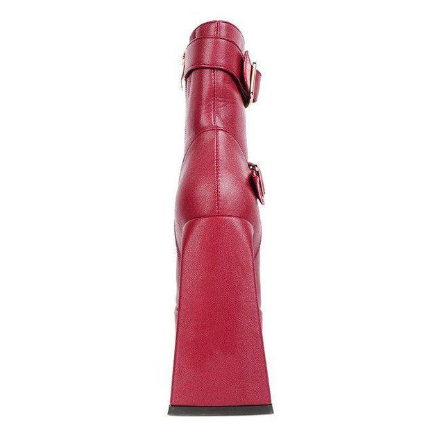 Hot Cocoa High Platform Heel Ankle Boot - VacationGrabs