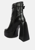 Stylish hot cocoa platform ankle boots with a chunky heel and side zipper for trendy women's footwear