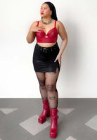 Stylish hot cocoa platform ankle boots paired with a chic outfit for a bold look