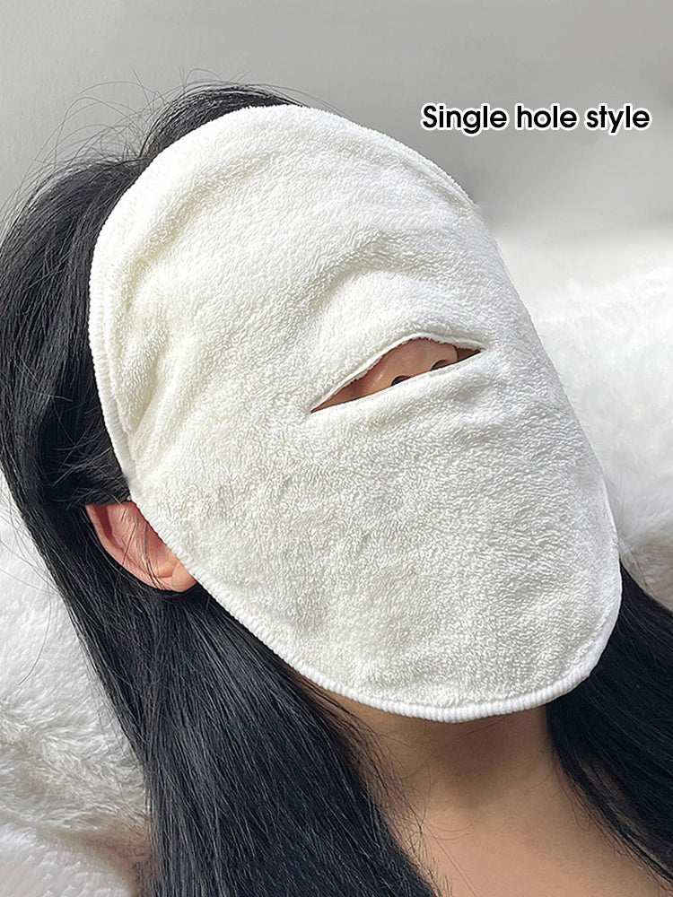 White hot compress face towel, soft material for relaxation and skincare