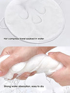 White hot compress face towel, highly absorbent and quick-drying for soothing facial care