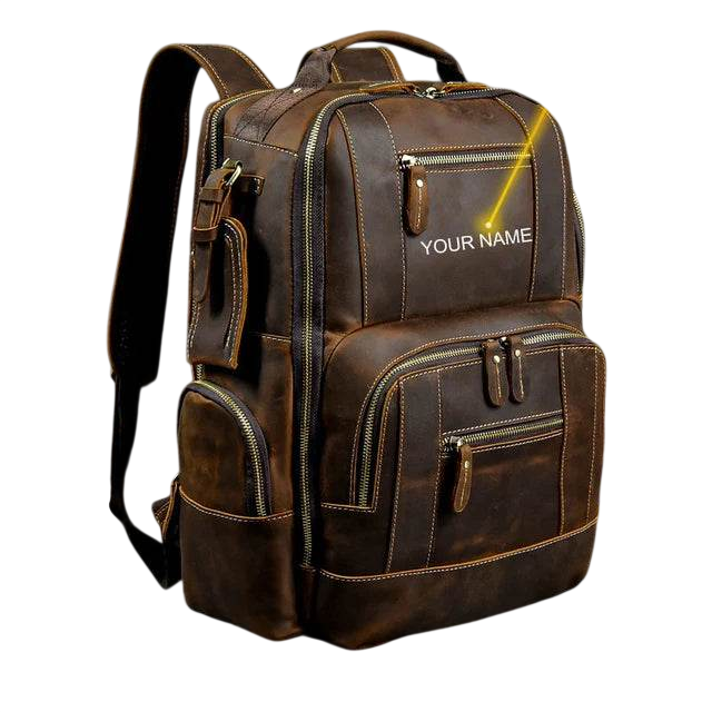 Mochila multifunción moderna y atractiva para hombre de cuero vintage