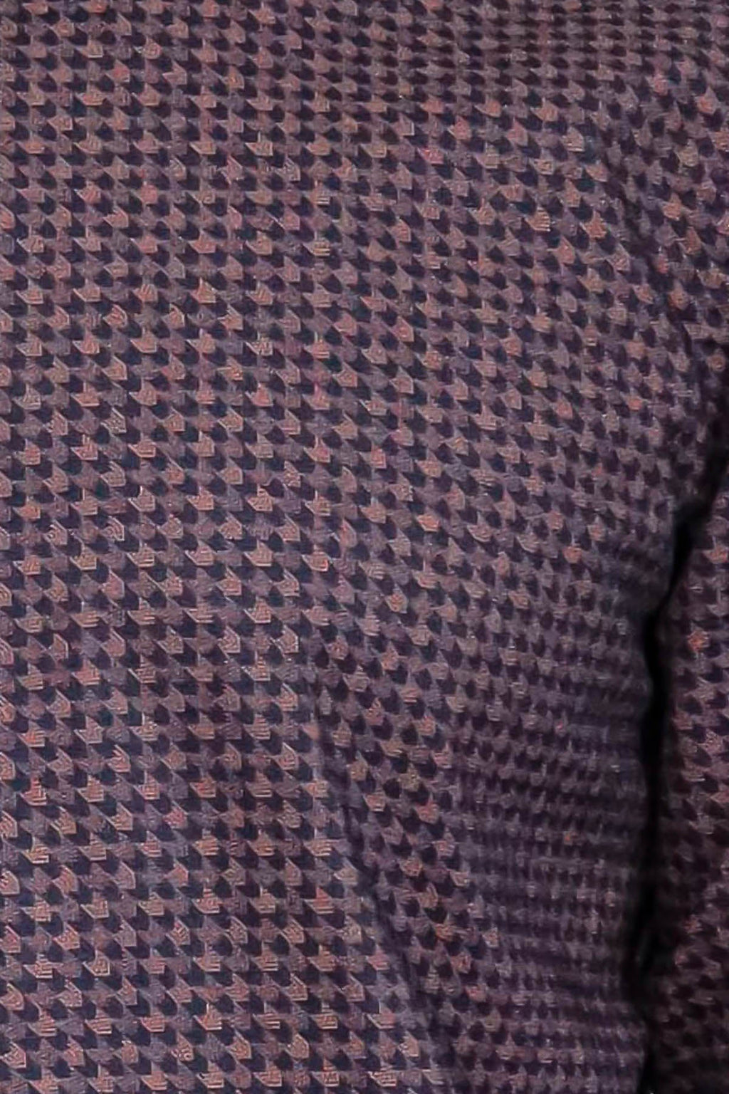 Houndstooth Pattern Slim Fit Brown Men Shirt – detail view