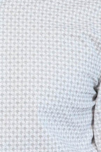 Houndstooth Pattern Slim Fit Ecru Men Shirt by Wessi – detail view