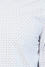 Houndstooth Pattern Slim Fit White Men Shirt by Wessi – detail view