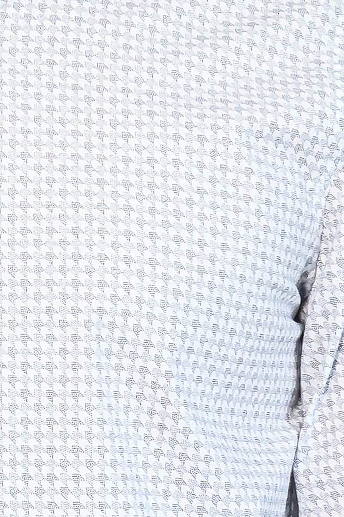 Houndstooth Pattern Slim Fit White Men Shirt by Wessi – detail view