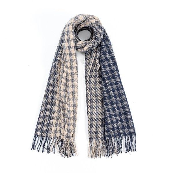 Women's Accessories Houndstooth Two Toned Fashion Scarf