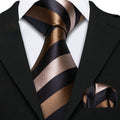 Men's striped silk tie and pocket square, learn how fold a pocket square