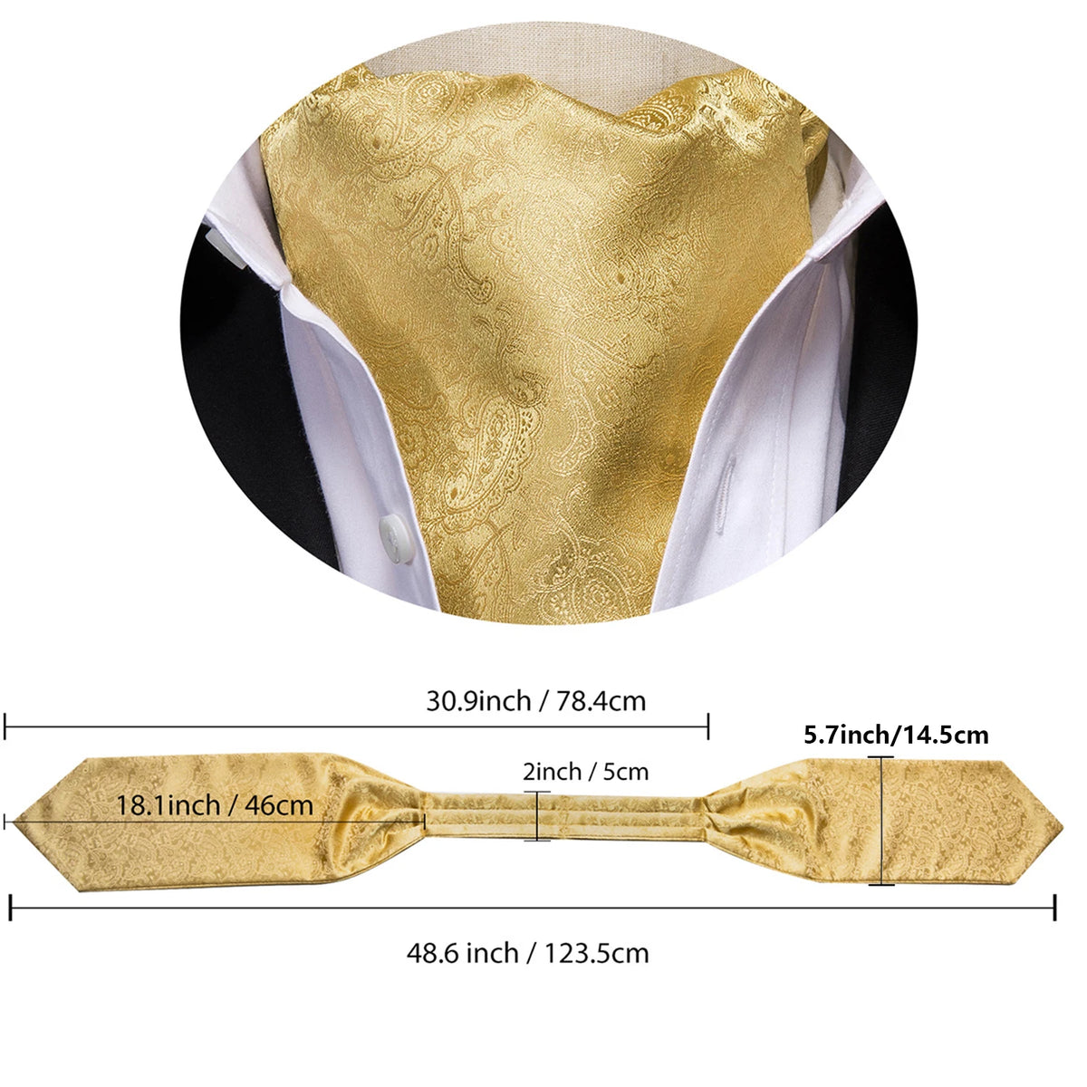 Gold silk pocket square, tips on how fold a pocket square