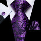 Purple floral patterned men's tie for formal occasions, great tips on how to tie mens tie
