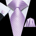 Light purple men's tie with herringbone pattern, perfect for formal events, how to tie mens tie